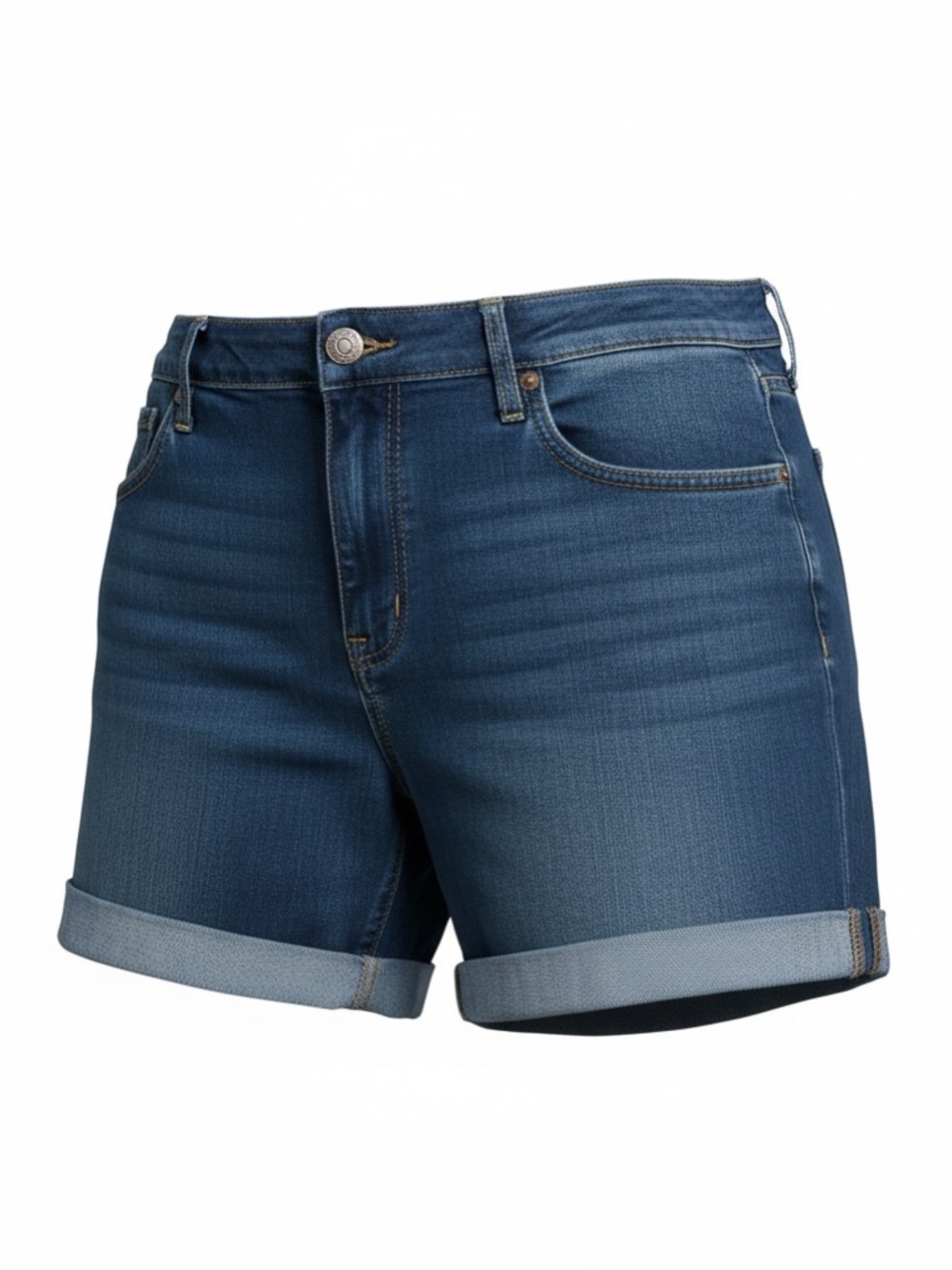 Signature by Levi Strauss Indigo Rolled-Hem Denim Shorts